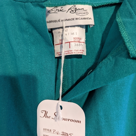 Green cuffed silk capri pants - Picture 4 of 8